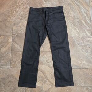 Celio Coated Black‎ Jeans Slim Fit Casual Pants with Zipper Pocket Size 16